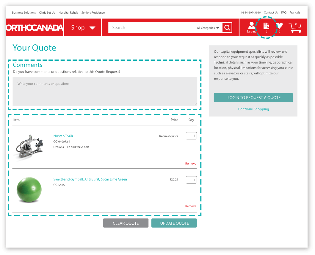 Request a quote design